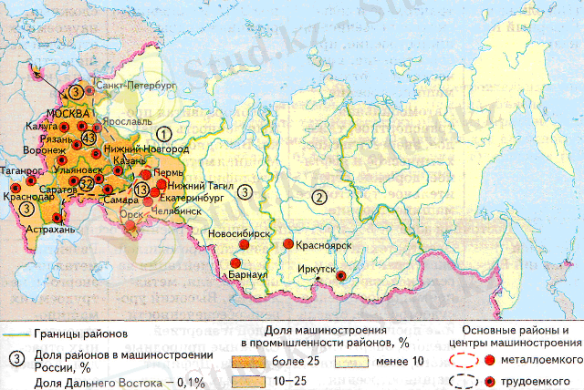 Катра географии машиностроеня России