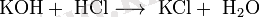 \mathrm{KOH + \ HCl \longrightarrow \ KCl + \ H_2O}